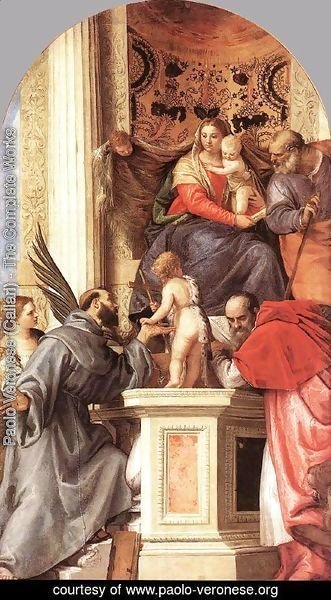 Paolo Veronese (Caliari) - Madonna Enthroned with Saints c. 1562