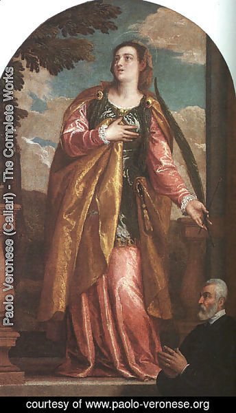 Paolo Veronese (Caliari) - St. Lucy and a Donor c. 1580