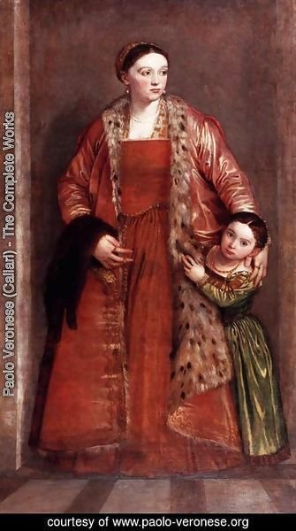 Paolo Veronese (Caliari) - Portrait of Countess Livia da Porto Thiene and her Daughter, Portia, c.1551