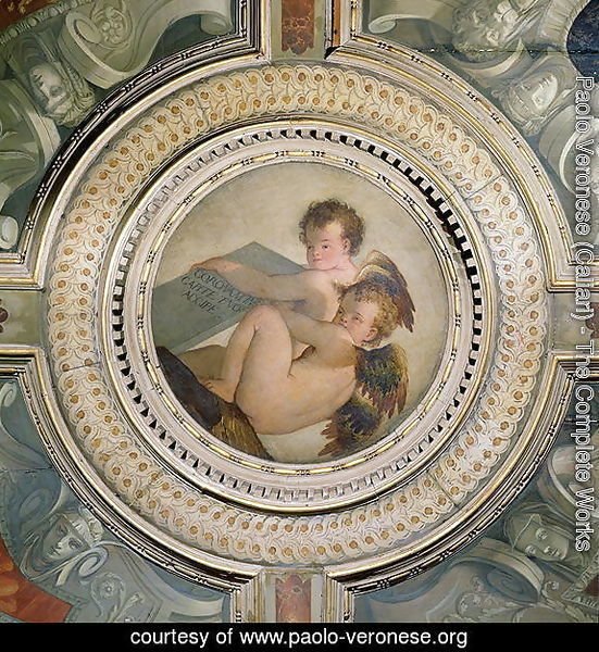 Winged Putti, from the ceiling of the sacristy, 1555