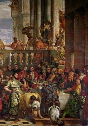 Paolo Veronese (Caliari) - The Marriage Feast at Cana, detail of the right hand side, c.1562