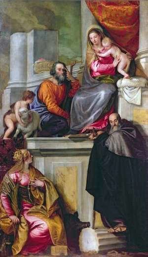 Paolo Veronese (Caliari) - The Holy Family with St. John the Baptist, St. Anthony Abbot and St. Catherine, 1551
