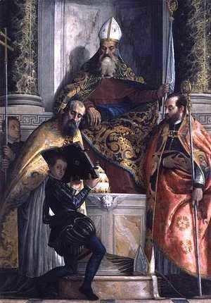 St. Anthony Abbot with St. Cornelius, St. Cyprian and a Page