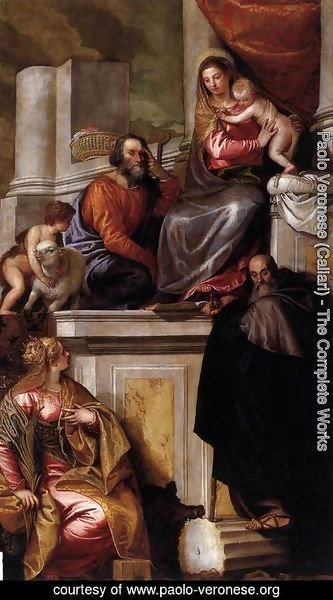 Paolo Veronese (Caliari) - Holy Family with Sts Anthony Abbot, Catherine and the Infant John the Baptist