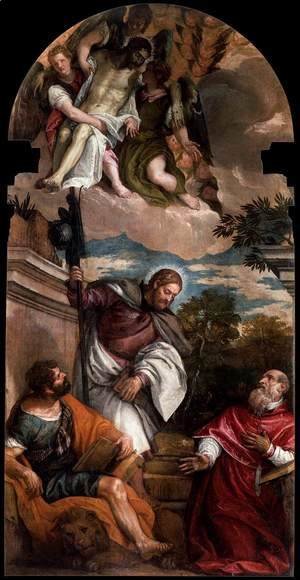 Paolo Veronese (Caliari) - Sts Mark, James and Jerome with the Dead Christ Borne by Angels