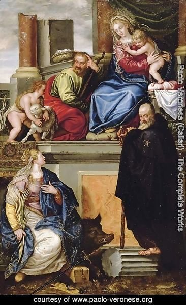 The Holy Family with the Infant Saint John the Baptist, Saint Anthony Abbot and Saint Catherine