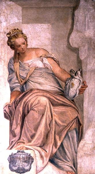 Temperance, from the wall of the sacristy