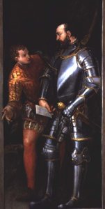 A youth with elegantly dressed boy and greyhound