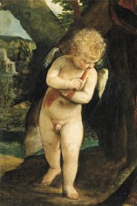 Cupid holding the reins of Mars' charger a fragment