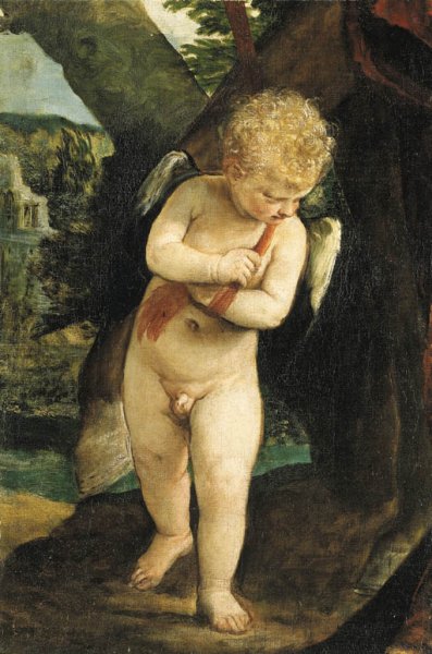 Cupid holding the reins of Mars' charger a fragment