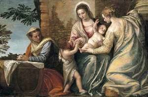 Paolo Veronese (Caliari) - Madonna and Child with St. Elizabeth, the Infant St. John the Baptist and St. Justina, 1565-70
