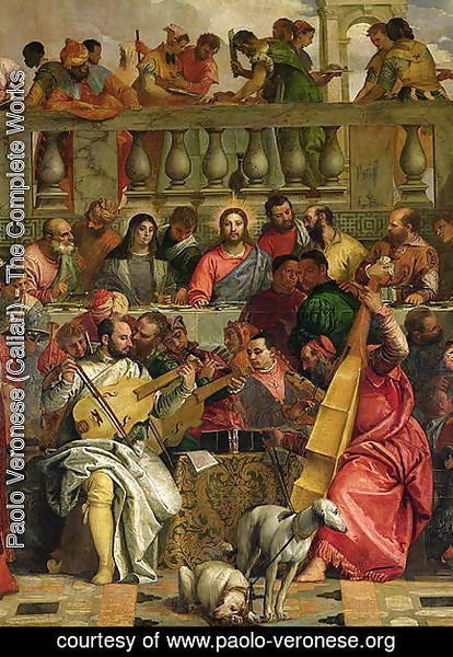 Paolo Veronese (Caliari) - The Marriage Feast at Cana, detail of Christ and musicians, c.1562