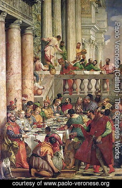 The Marriage Feast at Cana, detail of the left hand side, c.1562