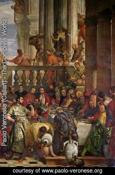 Paolo Veronese (Caliari) - The Marriage Feast at Cana, detail of the right hand side, c.1562