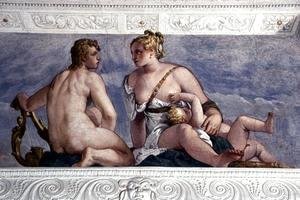 Apollo and Venus, from the Sala di Bacco, c.1561