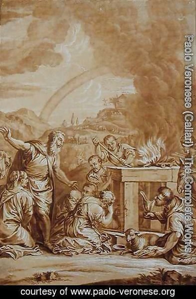 Paolo Veronese (Caliari) - Noah after the Flood, engraved by Elishah Kirkhall