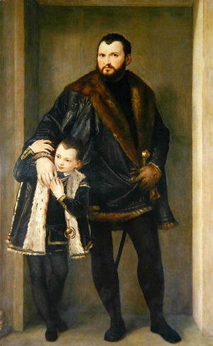 Paolo Veronese (Caliari) - Giuseppe da Porto and his Son Adriano, c.1555