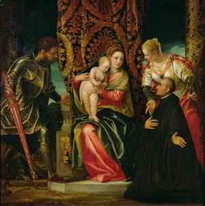 Paolo Veronese (Caliari) - Virgin and Child between St. Justine and St. George, with a Benedictine monk