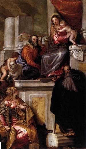 Holy Family with Sts Anthony Abbot, Catherine and the Infant John the Baptist