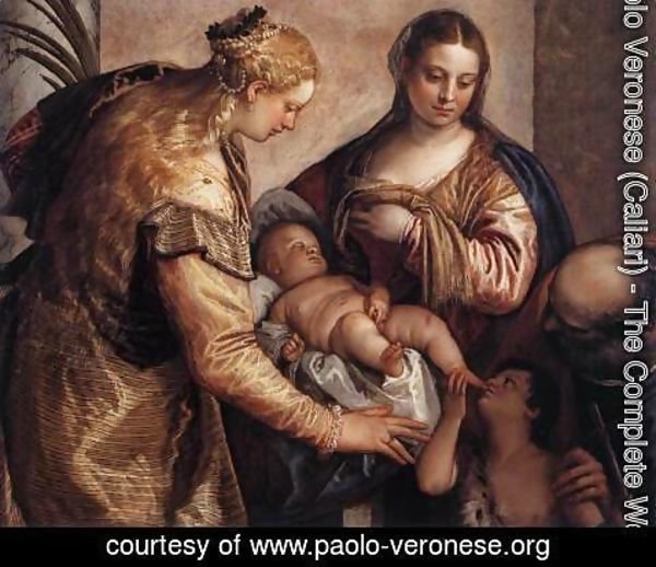 Paolo Veronese (Caliari) - Holy Family with St Barbara and the Infant St John