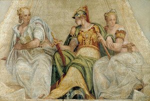Paolo Veronese (Caliari) - Minerva between the Geometry and Arithmetic